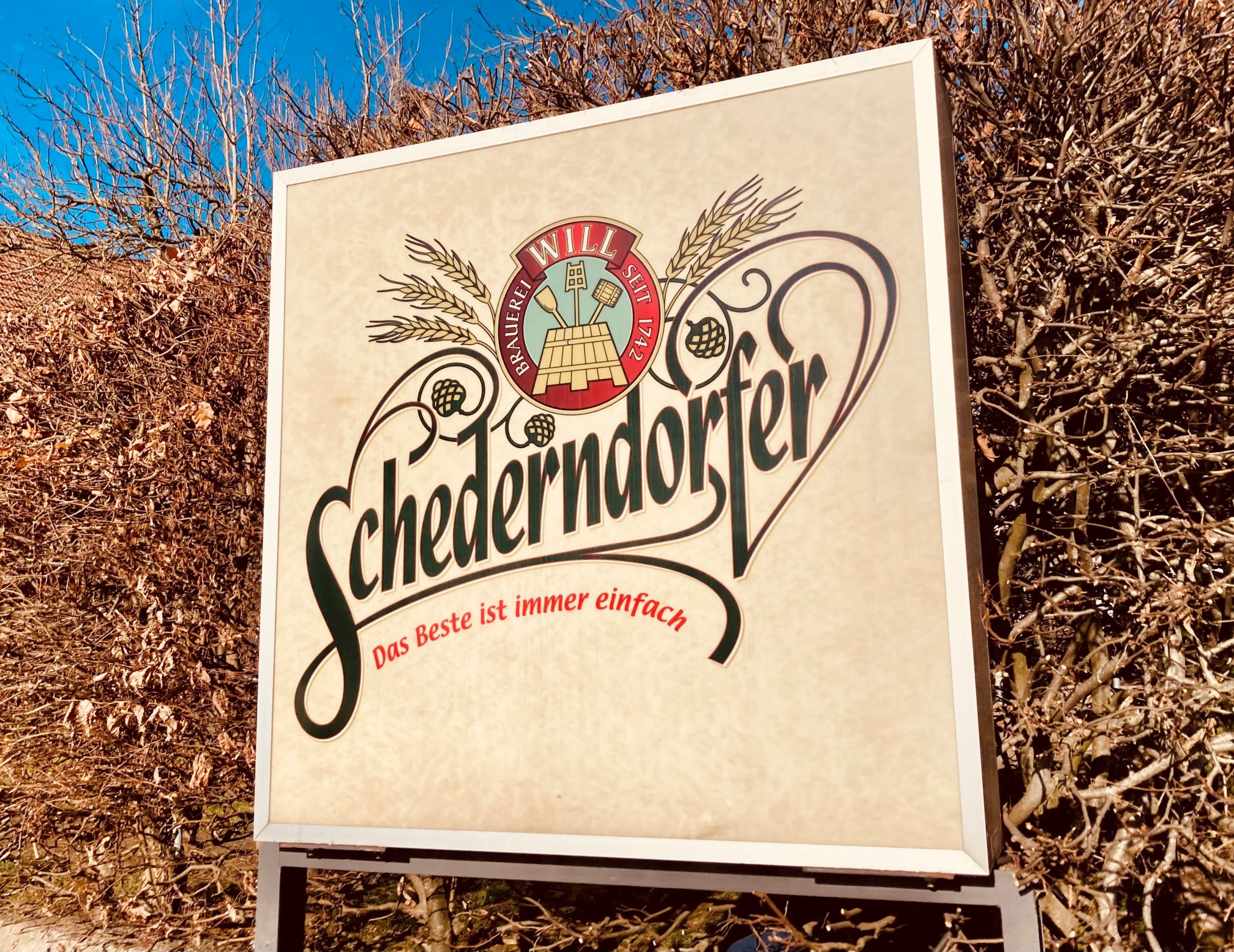 Schederndorf Brauerei Will Eingangsschild, Foto © Feilner, Alle Rechte vorbehalten